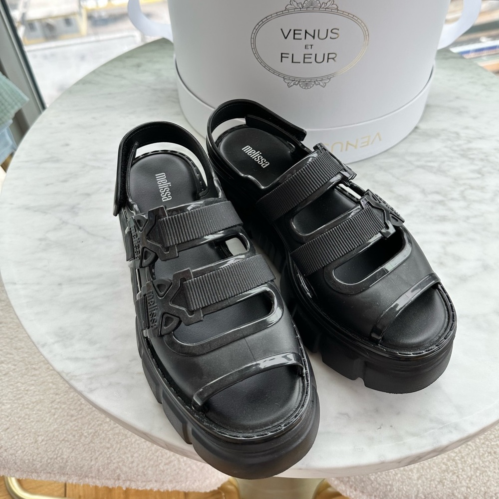 NEW Melissa - Rebel Black Chunky Platform Sandals - size 7